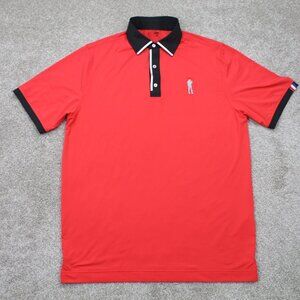 USAG You Suck at Golf Polo Shirt Mens Medium Red Short Sleeve Stretch Pullover